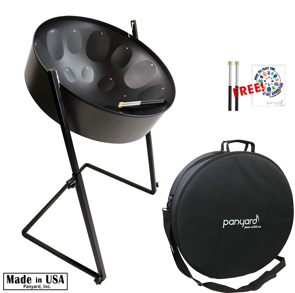 C-20 Lead Steel Pan - Caribbean Night - PLUS PACKAGE - Pan + Stand + Case  + FREE Mallets + FREE How to Play Book