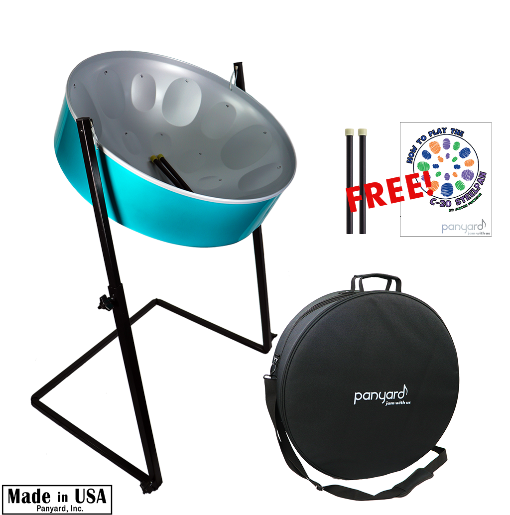 C-20 Lead Steel Pan - Ocean Wave - PLUS PACKAGE - Pan + Stand + Case + FREE Mallets + FREE How to Play Book