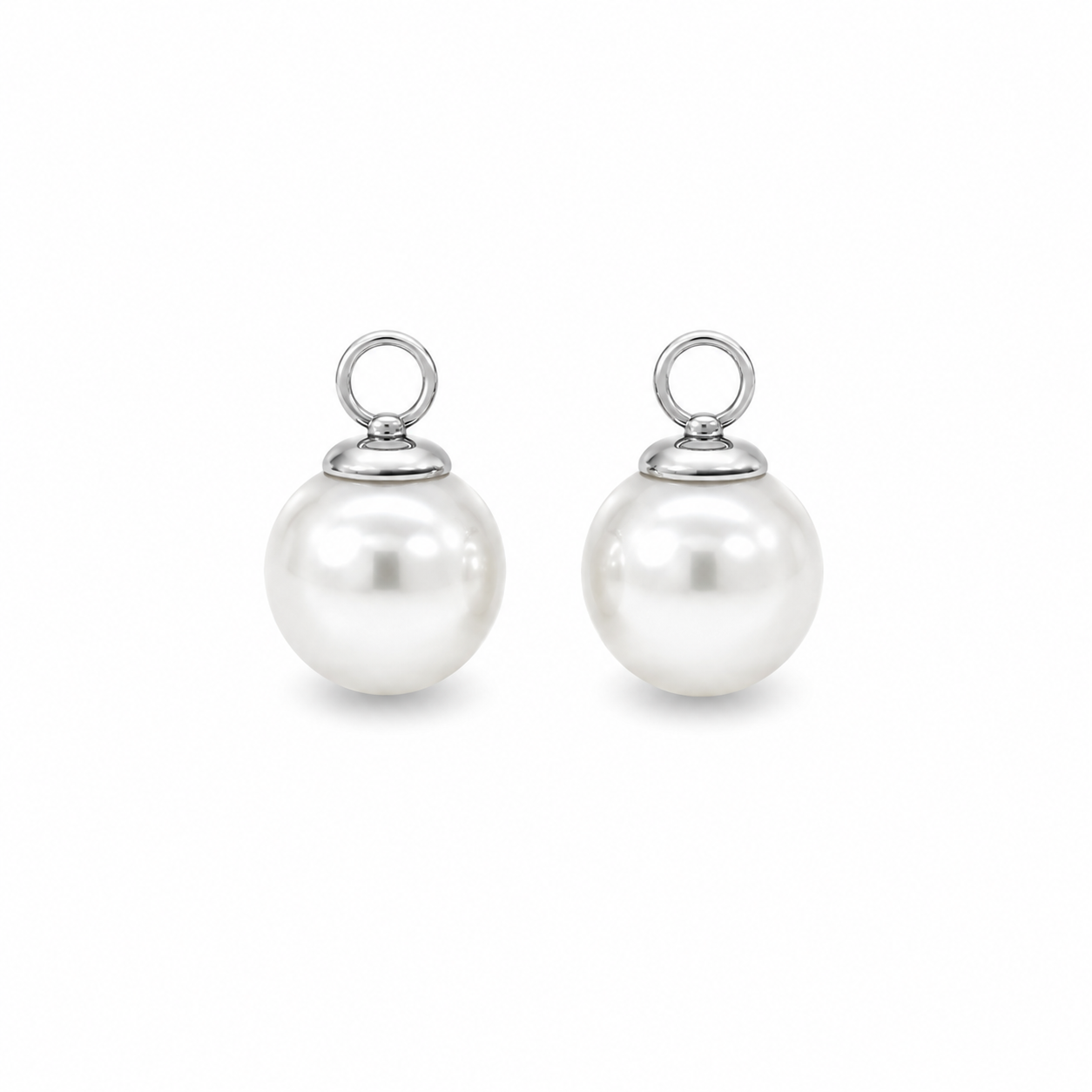12.75mm & 12.40mm Baroque White South Sea Pearls with 18kt White Gold Bail
