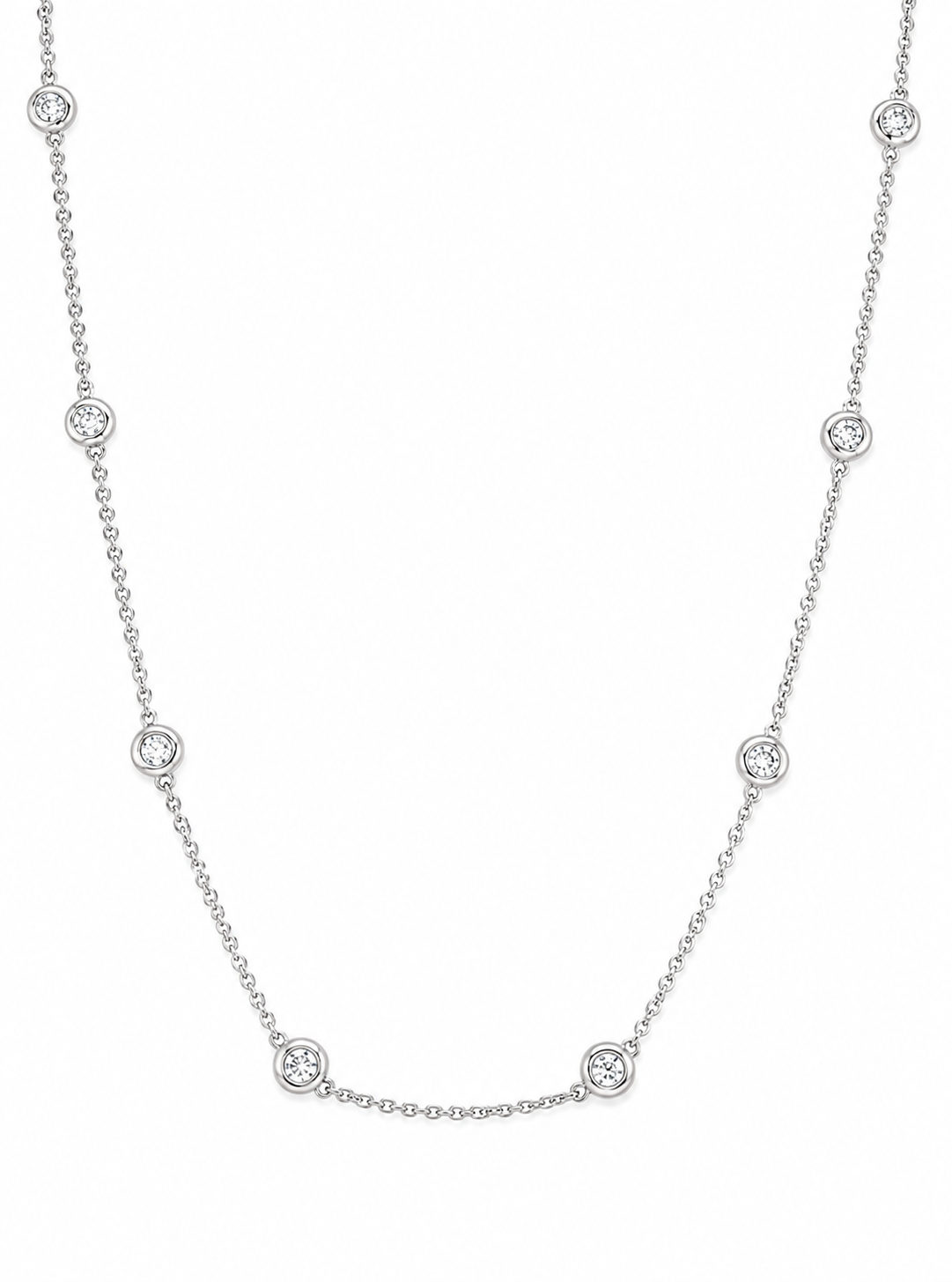 18 14kt White Gold (13.013 grams) Diamonds (1.64cts) by the Yard Necklace