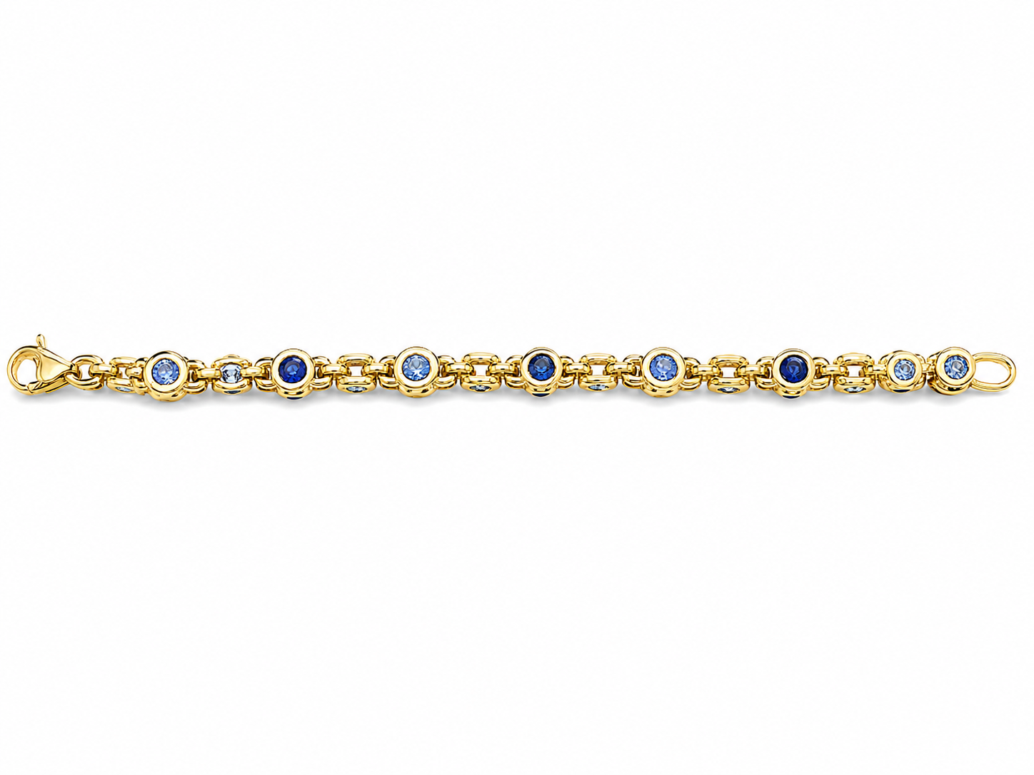 18kt YG Sapphire 8.15cts Bracelet w/360 degree roll, 0.075tcw Diam on clasp - AH
