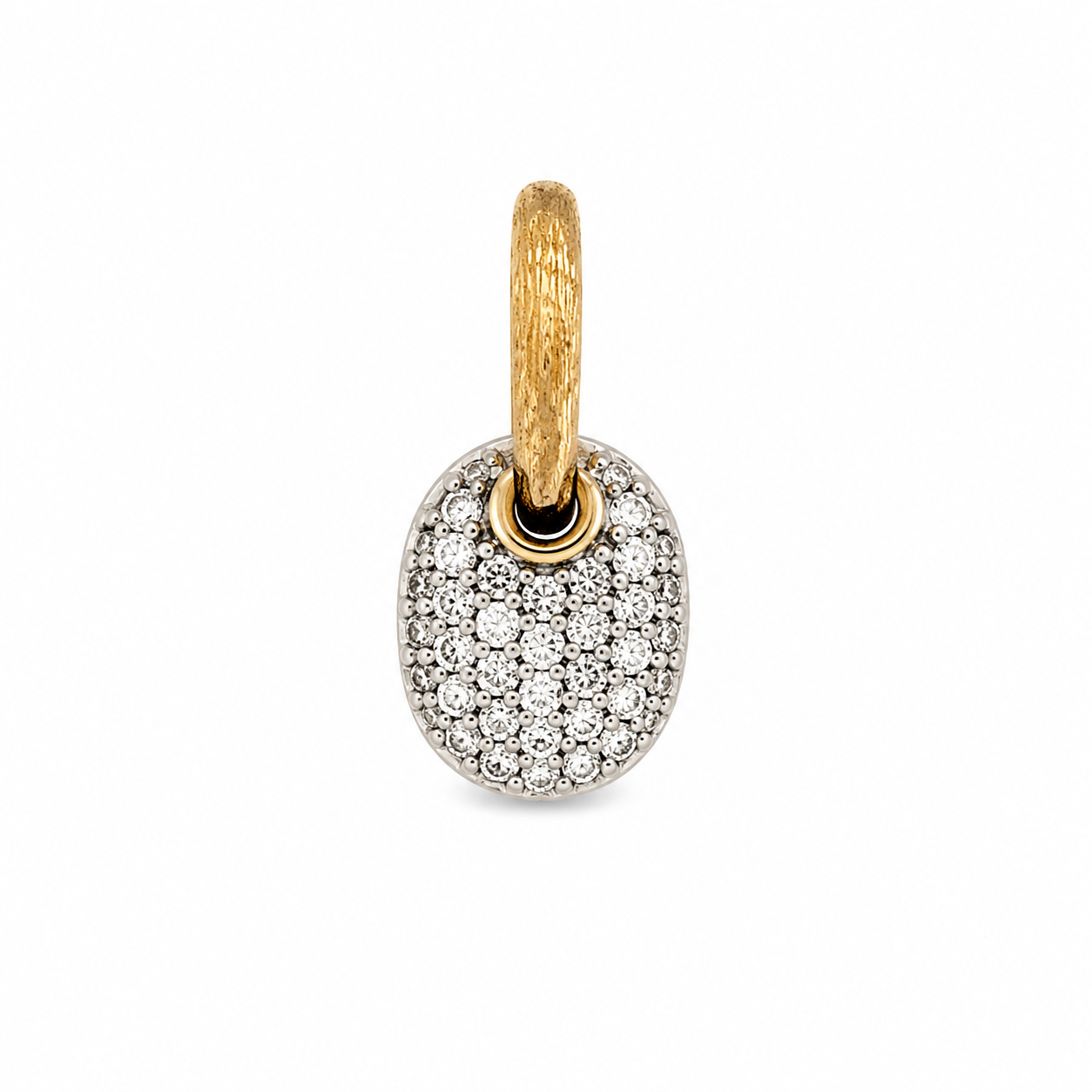 Two Tone Pave Set Diamond (58 Diamonds = 0.75ct) & 14kt Yellow Gold (2.50 grams) Pendant