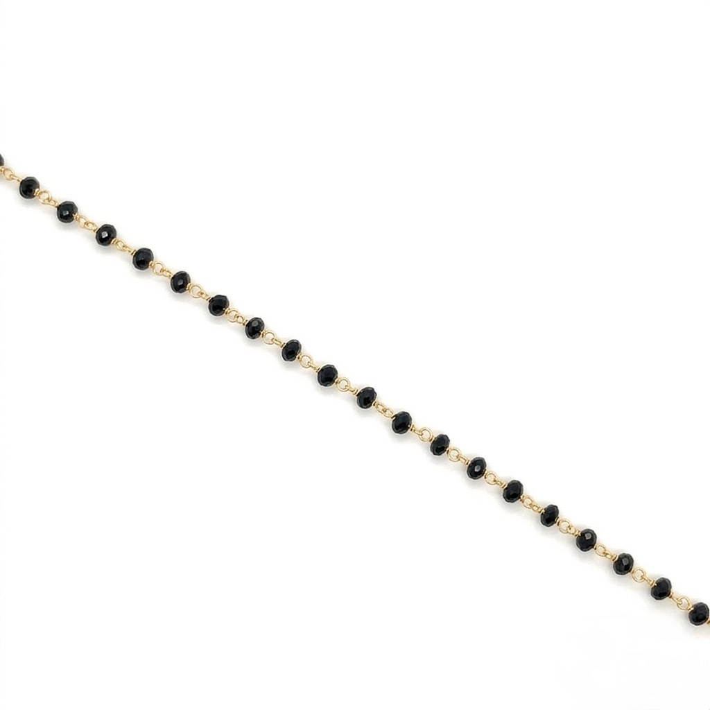 14K Yellow Gold Wire Wrapped 16 Natural Black Diamonds Totaling Approximately 1.23ct (6.5 Inches); DJBLKD16Y