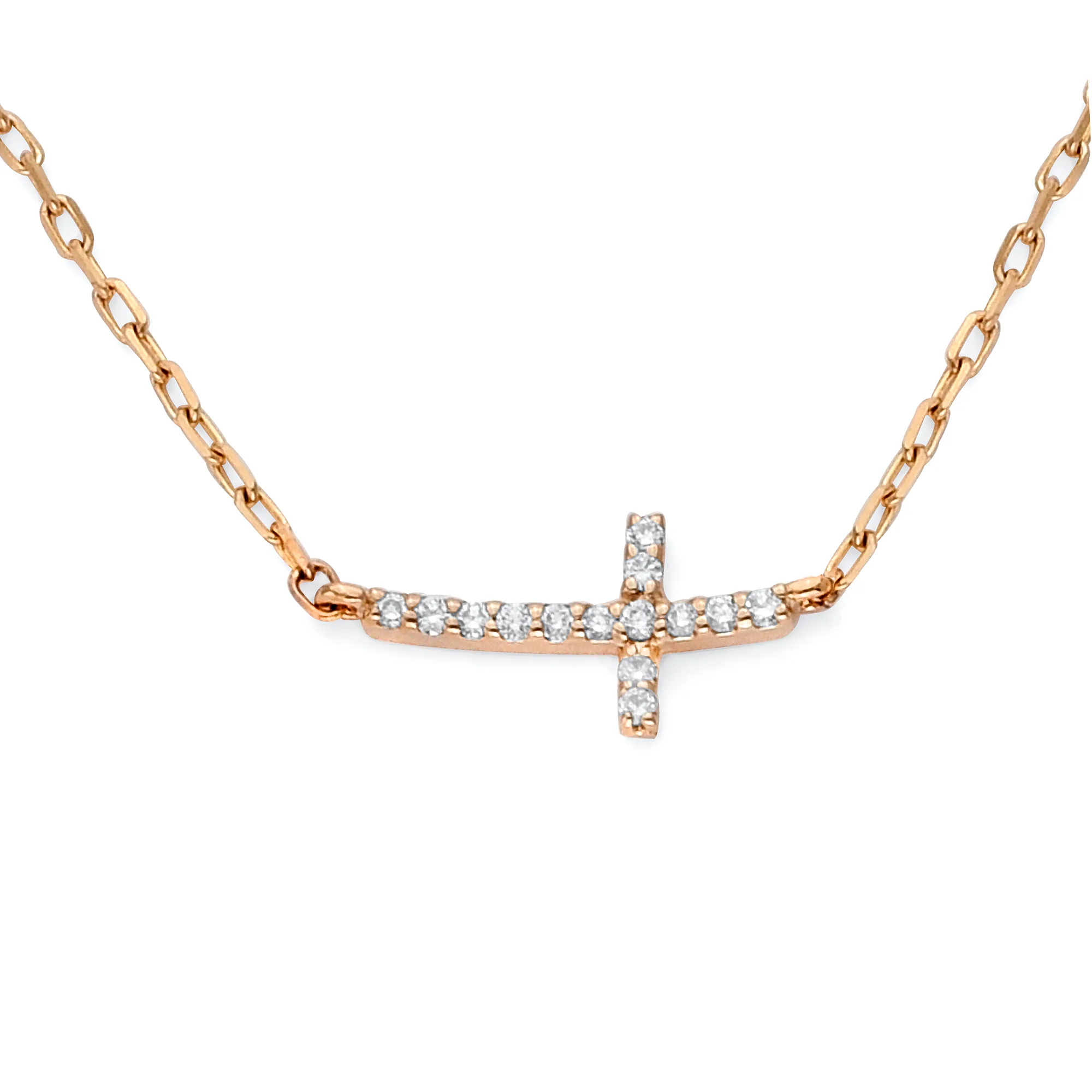 14k Rose Gold 12mm Wide, With 14 Round Brilliant Diamonds Totaling 0.07ct Of F Color, VS1 Clarity. Adjustable 16+18; DJSCN7CTR