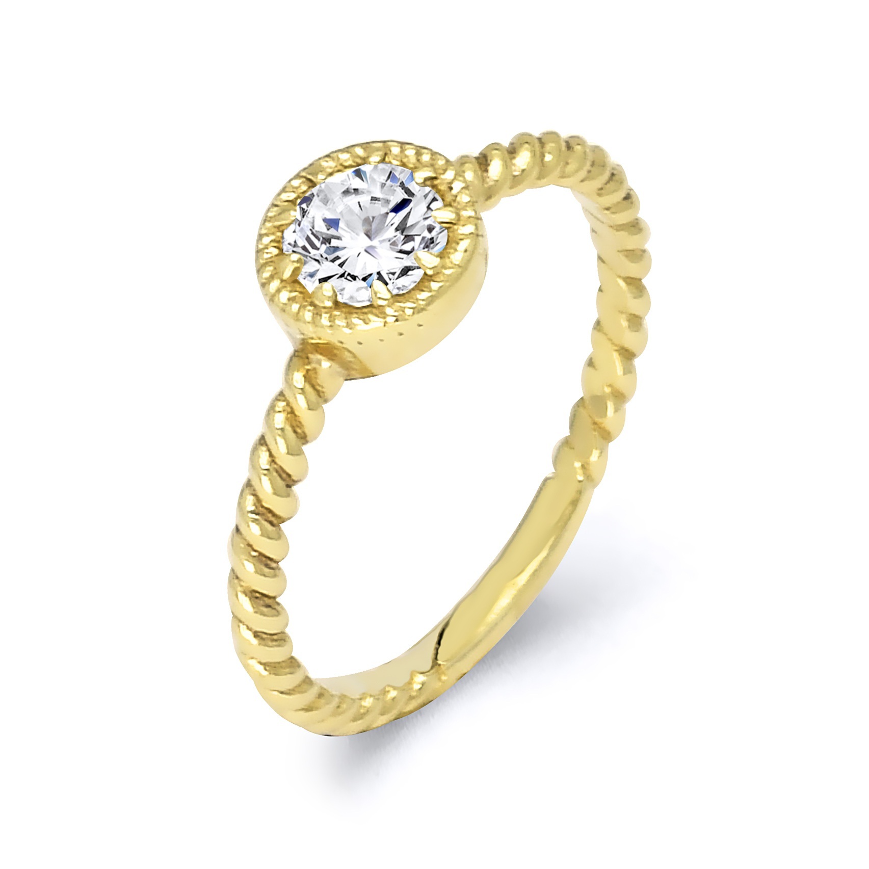 14K Yellow Gold Diamond Engagement Ring