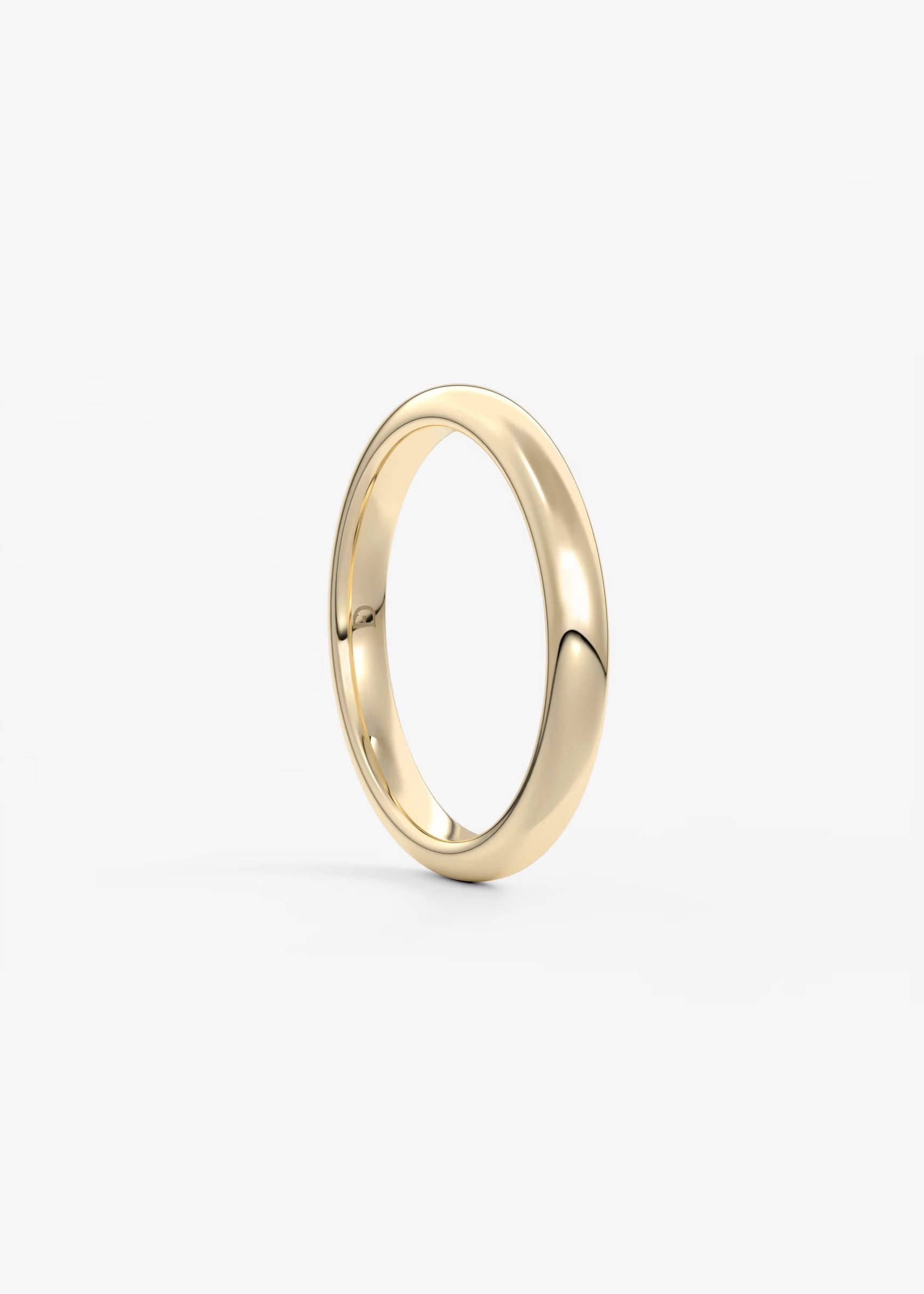 2.24 Grams, 14K Yellow Gold 2mm Rounded Band Size 6 1/4; DJYGRB614