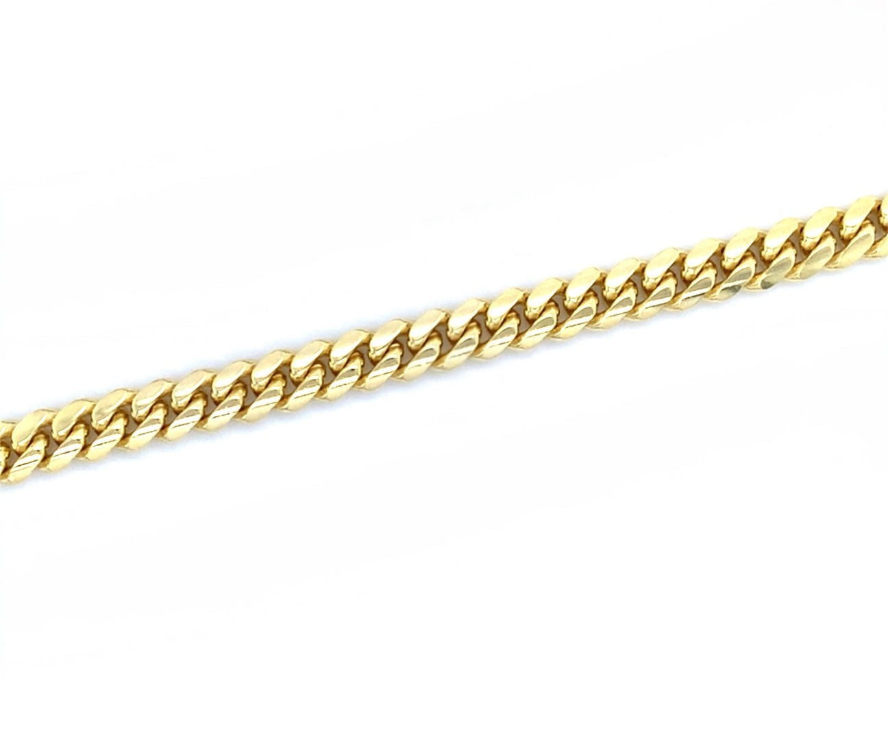 32.58 Grams, 14k Yellow Gold Miami Cuban Link Bracelet, 7mm Wide, 8.5 Inches Long; YGMIAM7M85