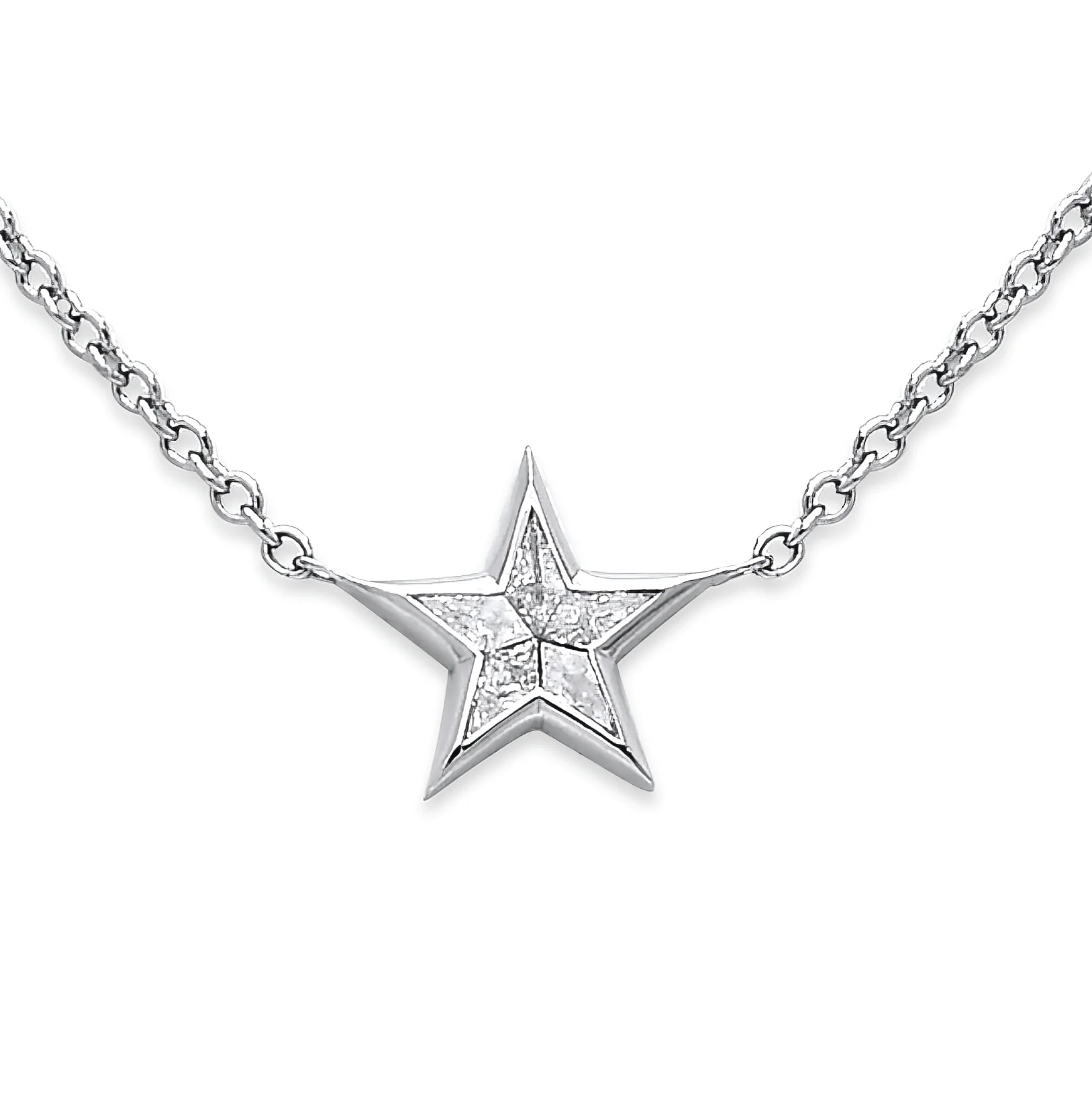 Platinum Custom Designed Ladies Necklace With 5 Kit Shaped Diamonds Totaling 0.15ct Of G Color VS Clarity; DJSTRP15