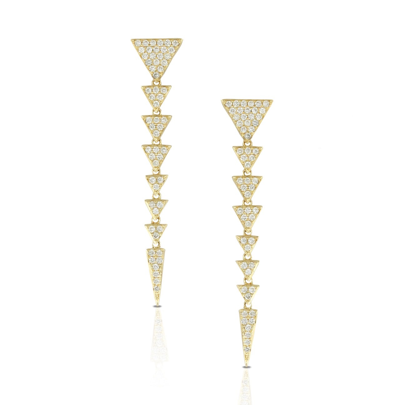 7.36 Grams, 18K Yellow Gold Earrings With 112 Round Diamonds Totaling 1.20ct Of G-H Color, SI1 Clarity; E7632
