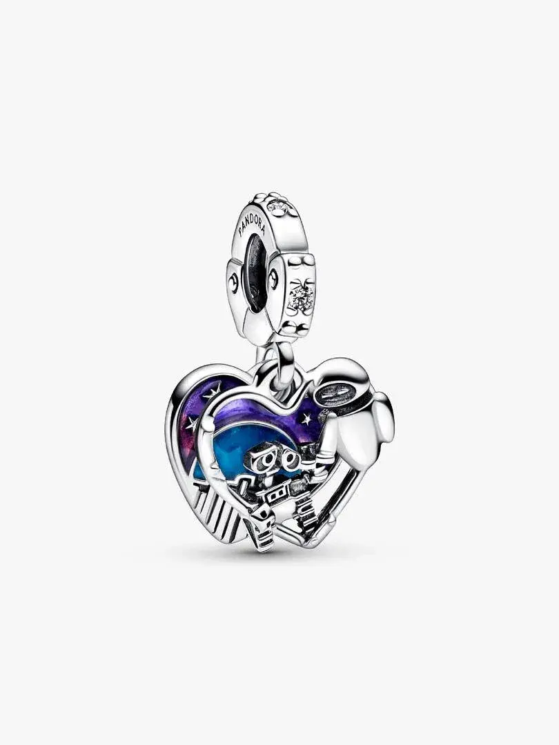 Disney Pixar Wall-E & Eve Glow-in-the-dark Dangle Pandora Charm #792518C01