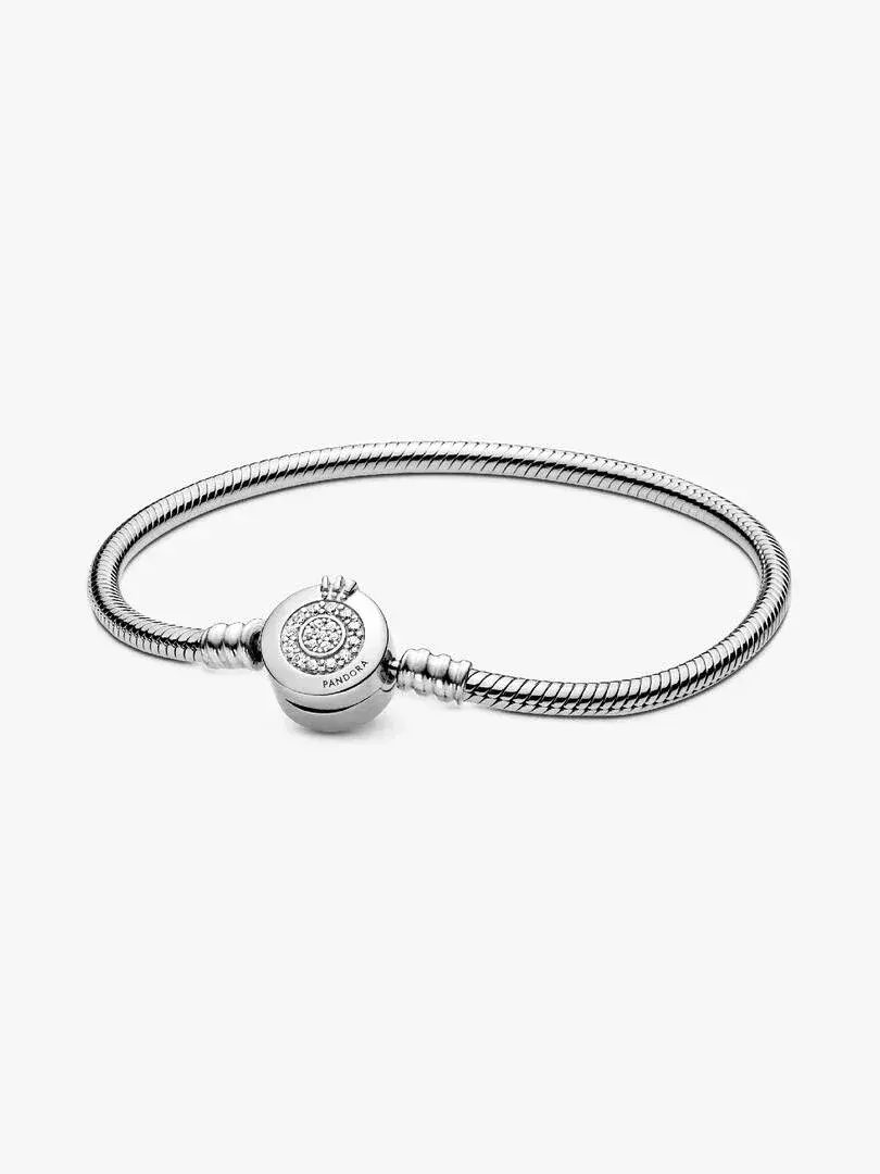 Sparkling Crown O Snake Chain Pandora Bracelet #599046C01-19