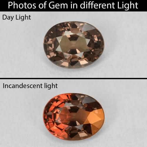 1.37ct Brown Color-Change Garnet, Oval Cut, 7.3x5.7 mm