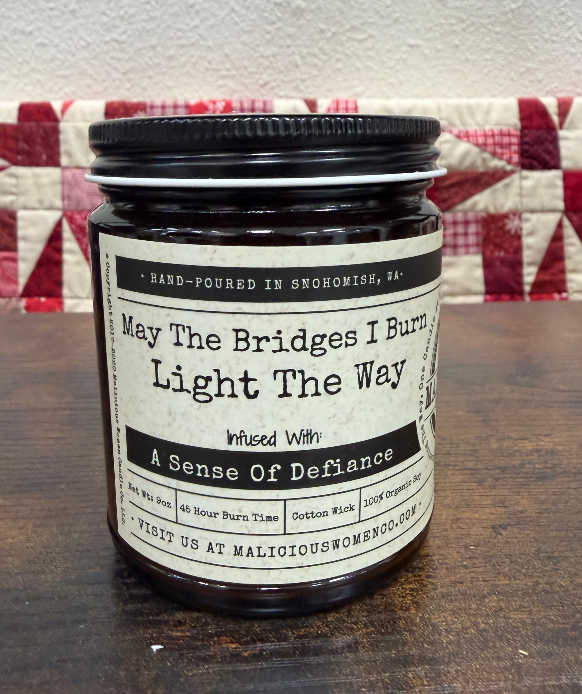MWCC Candle - May the Bridges I Burn Light the Way - Scent: Oak Moss & Amber