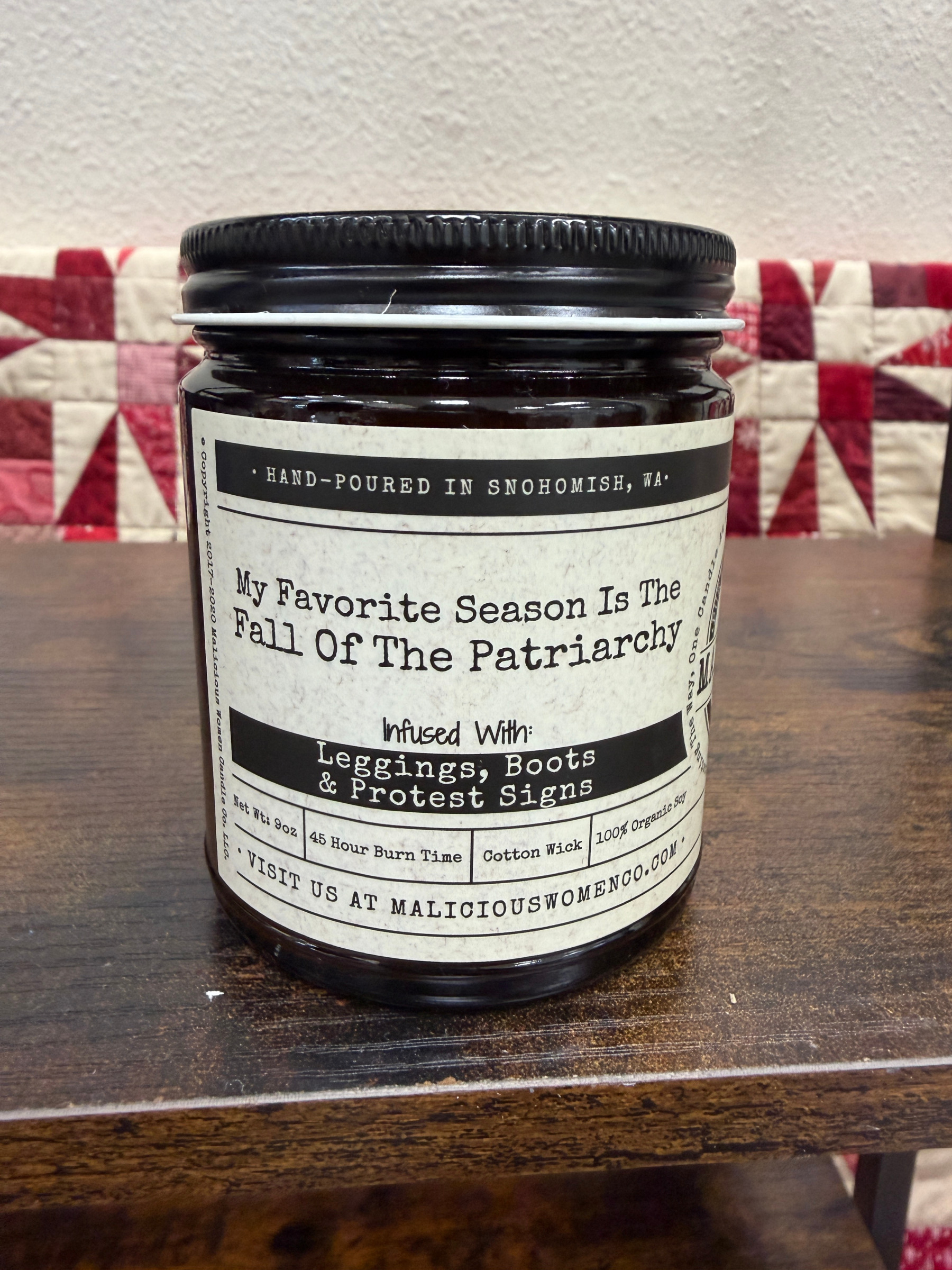 MWCC Candle - My Favorite Season is the Fall of the Patriarchy - Scent: Pumpkin Spice Latte