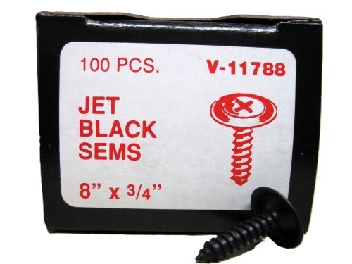 CTS11788R CHROME TAPPING SCREWS #11788, Jet Black, Phillips Oval Head SEMS, 8 x 3/4, 100 pcs.  (PER BOX)