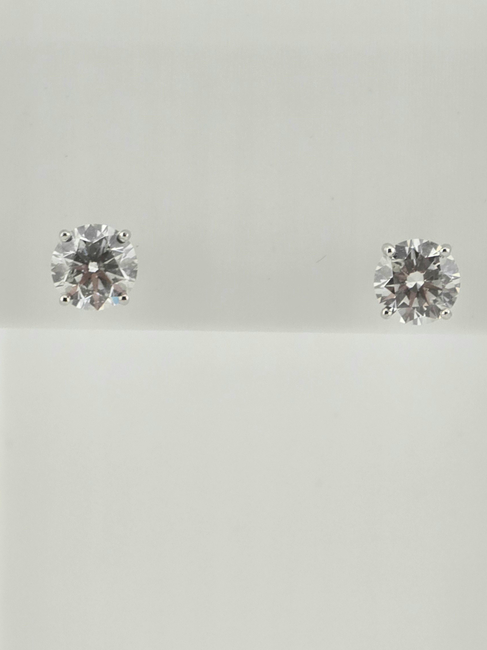 14KW DIAMOND ~2.13CTW 1.02CT ~H ~I1 1.11CT ~I ~I1 EAR STUDS