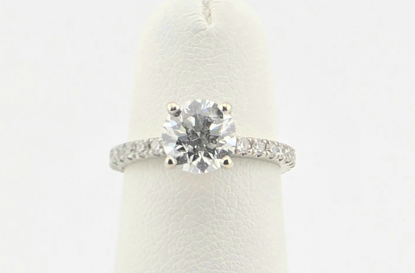 14KW DIAMOND BRIDAL SET CENTER ~.96CTW ~H ~SI2 ACCENTS ~1CTW ~H ~SI2 SIZE 6.75