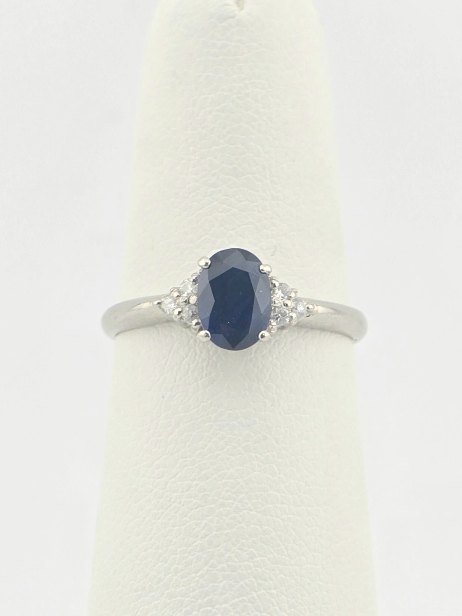 PLATINUM SAPPHIRE ~1CT DIAMOND ~0.12CTW ~H-I ~I1-I2 SIZE 6.25