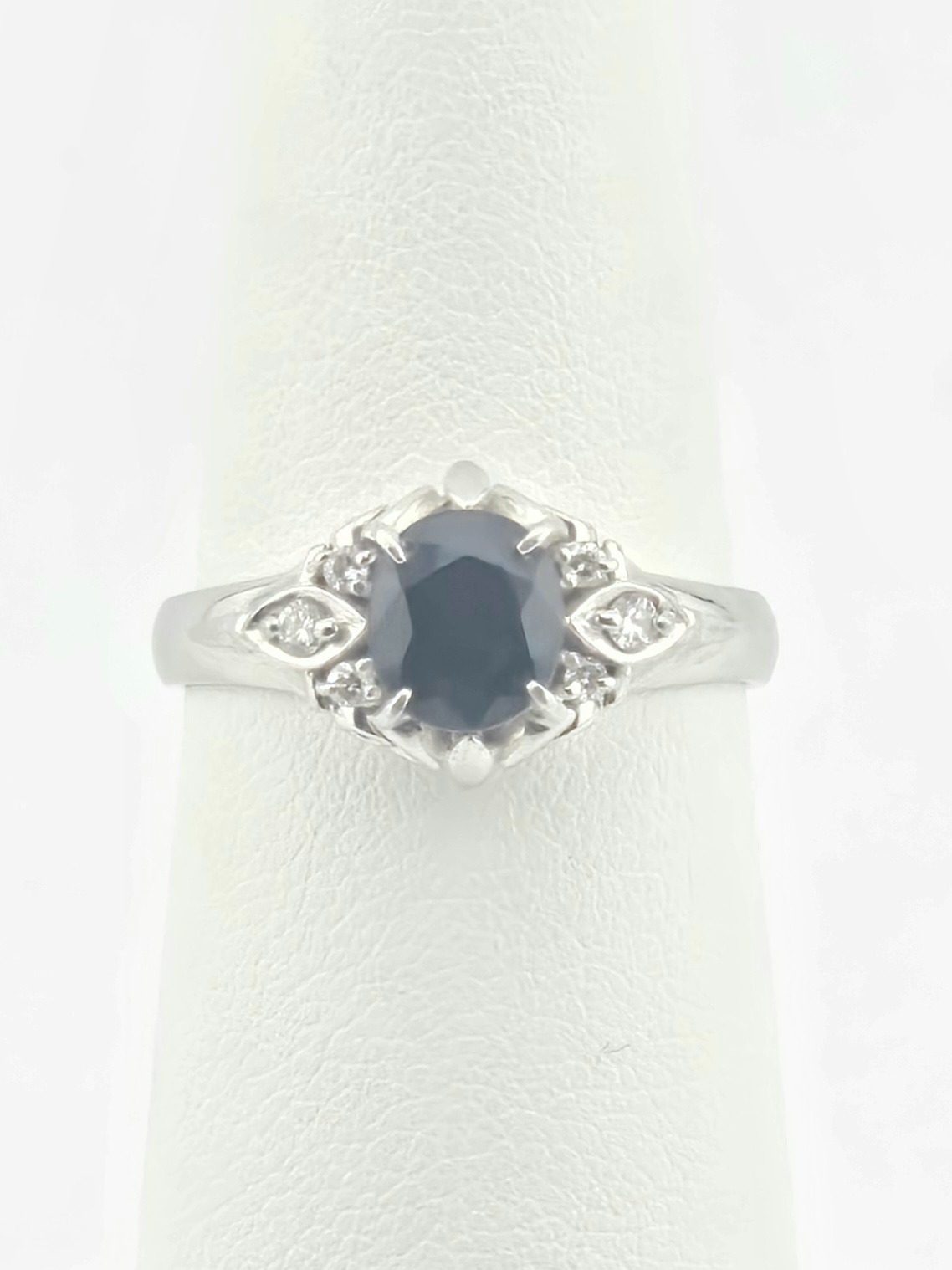 PLATINUM SAPPHIRE ~1.1CT DIAMOND ~0.8CTW ~I ~SI RING SIZE 6.5
