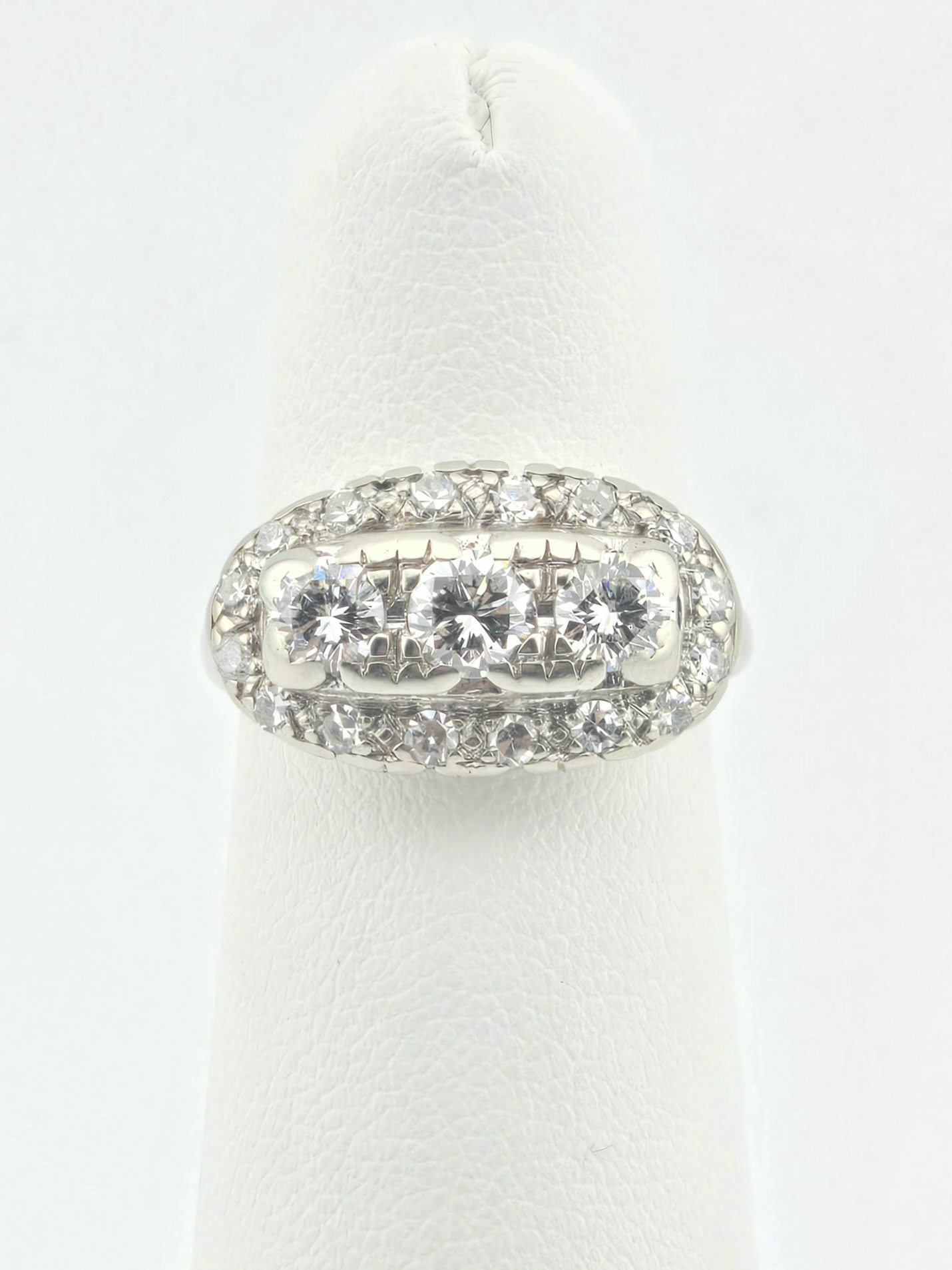 TRUE VINTAGE 14KW DIAMOND ~1.1CTW ~G-H ~VS BAND SIZE 5.25