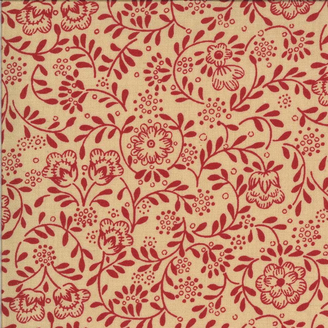 La Rose Rouge Collection Perpetue Roche Rouge Red Cream Yardage Designed by French General for Moda Fabrics 100/% Cotton #13887 22