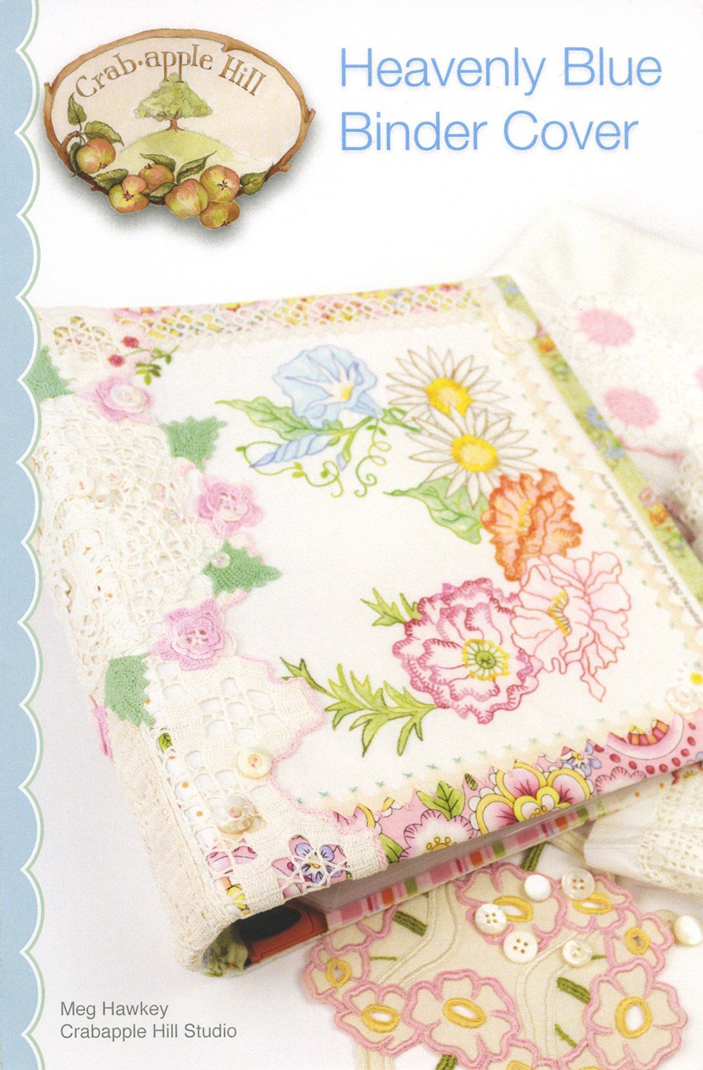 Heavenly Blue Binder Cover Embroidery Pattern 875352003777