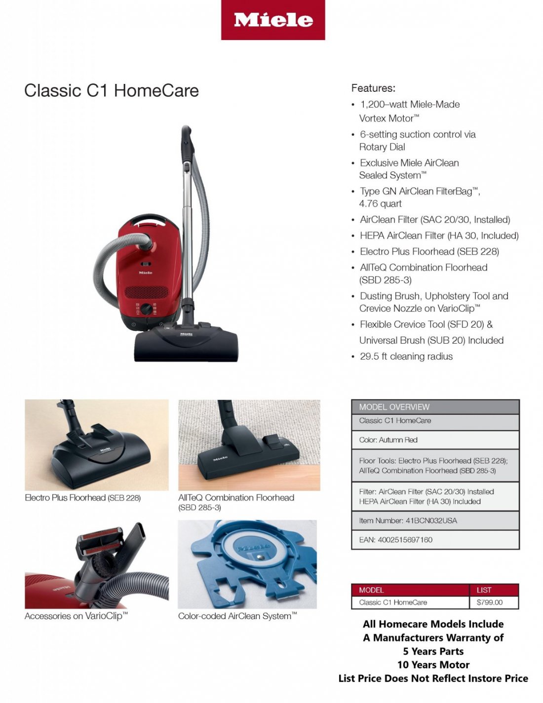Miele Homecare Classic C1