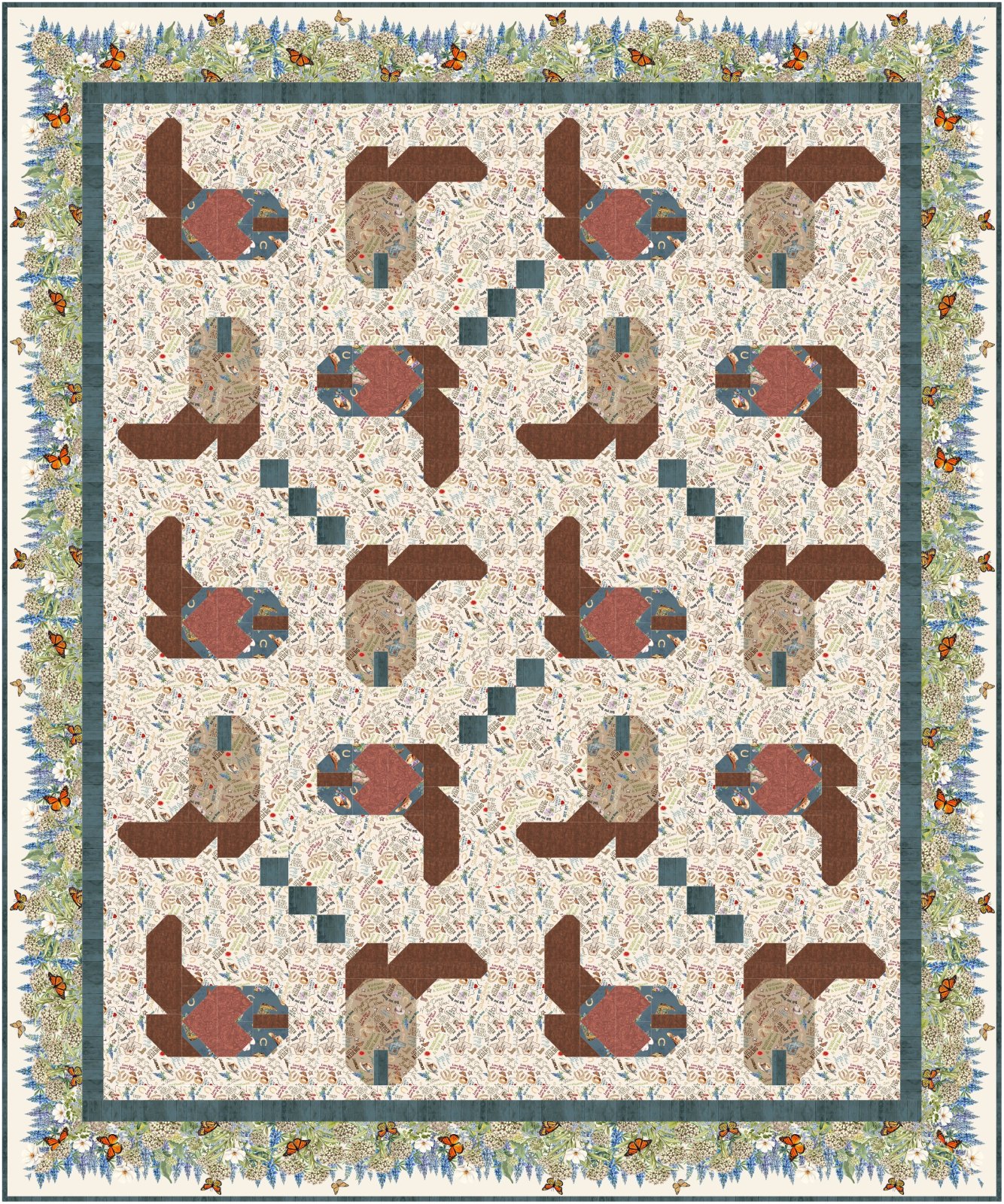 Country Swing - TX quilt pattern. Digital copy.
