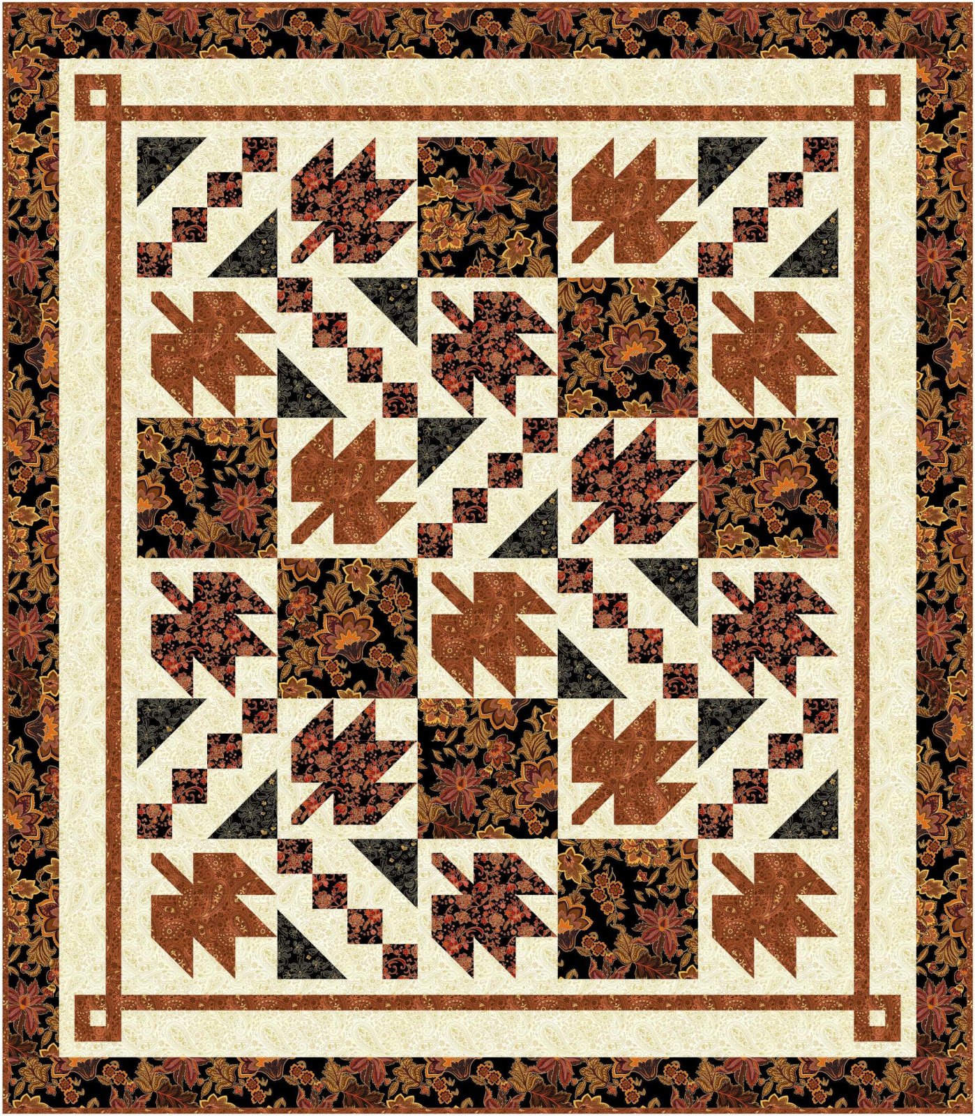 Fall Elegance quilt pattern. Digital copy.