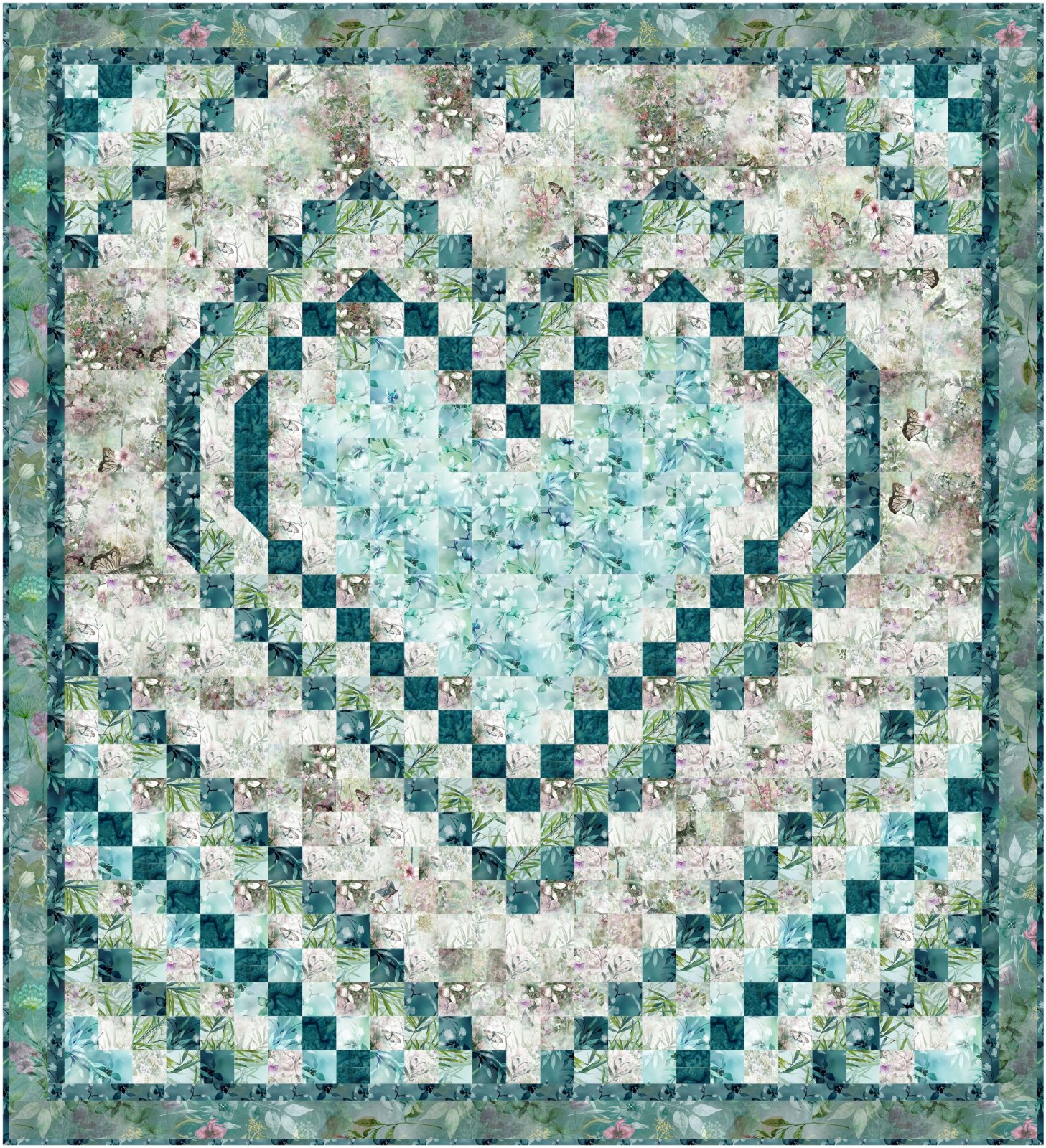 ☆人気☆【CODE GRAPHY】☆HEART QUILTING PADDED CROSS BA.G☆ Watercolor Heart quilt pattern. Hard copy.