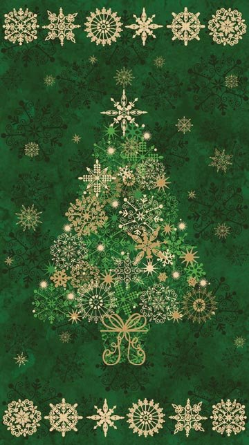 Stonehenge Starry Christmas Tree Panel 20101M-79 - Stonehenge Starry Christmas Tree Panel 20101M-79