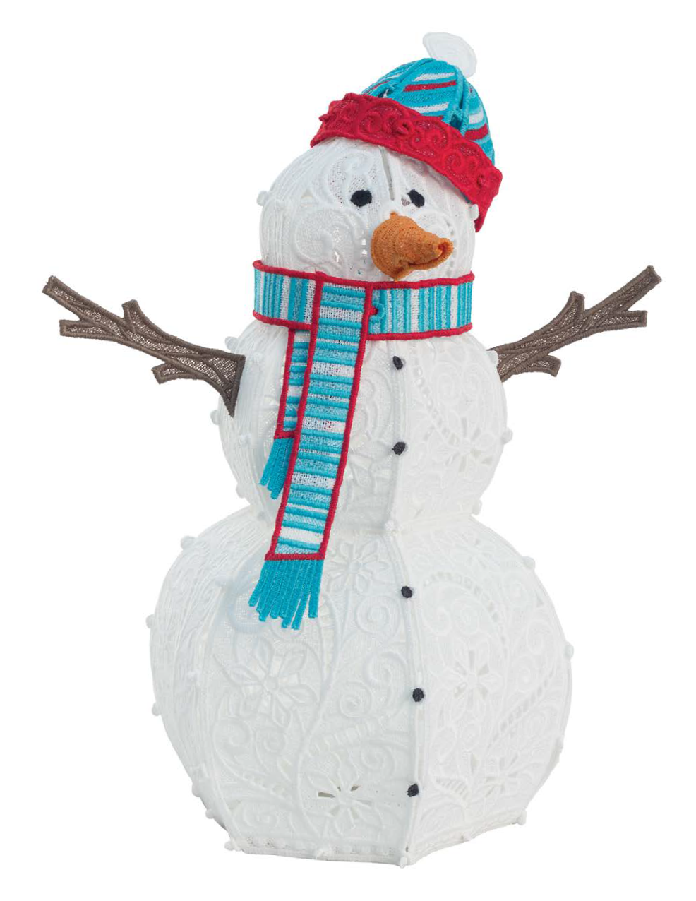 Embroidery freestanding lace snowman