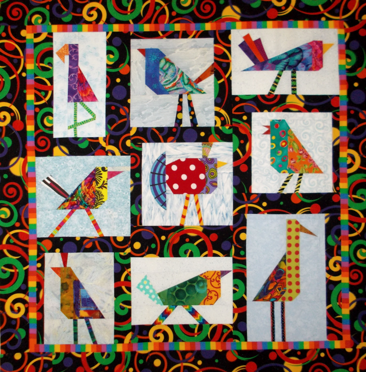 Funky Birds | Bird quilt blocks, Art quilts, Quilts