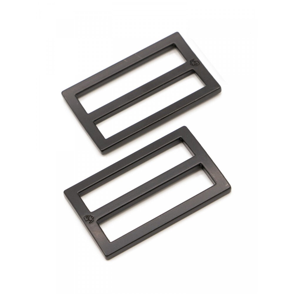Bag Hardware - Slider Wide Mouth Flat - 1 1/2 - Black Metal - Set of Two