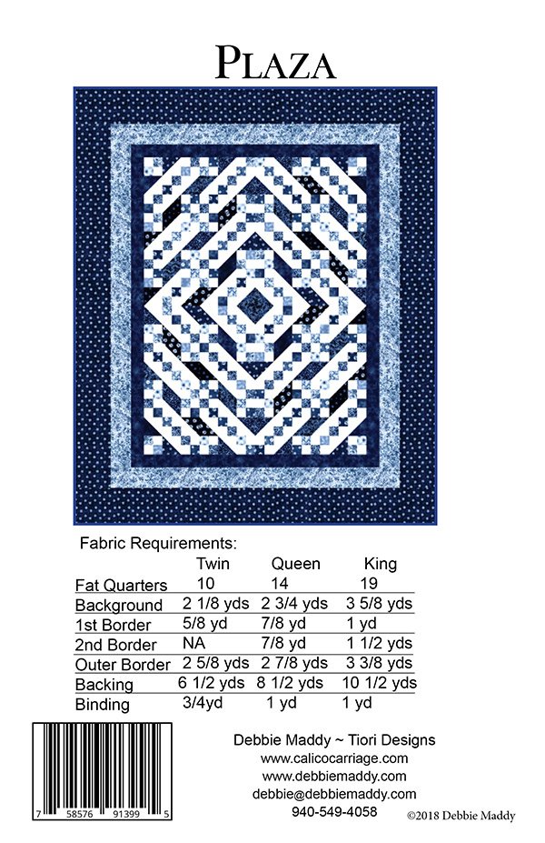 Plaza Quilt Pattern By Debbie Maddy For Calico Cottage Quilt