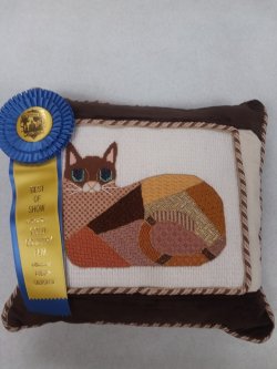 Needlepointed Cat