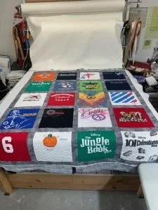 T-Shirt quilt with all highschool memories. 