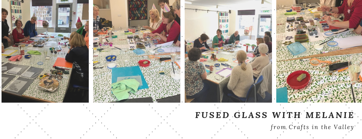 Fused Glass workshop in The Quilt Cabin Studio at Hebden Bridge
