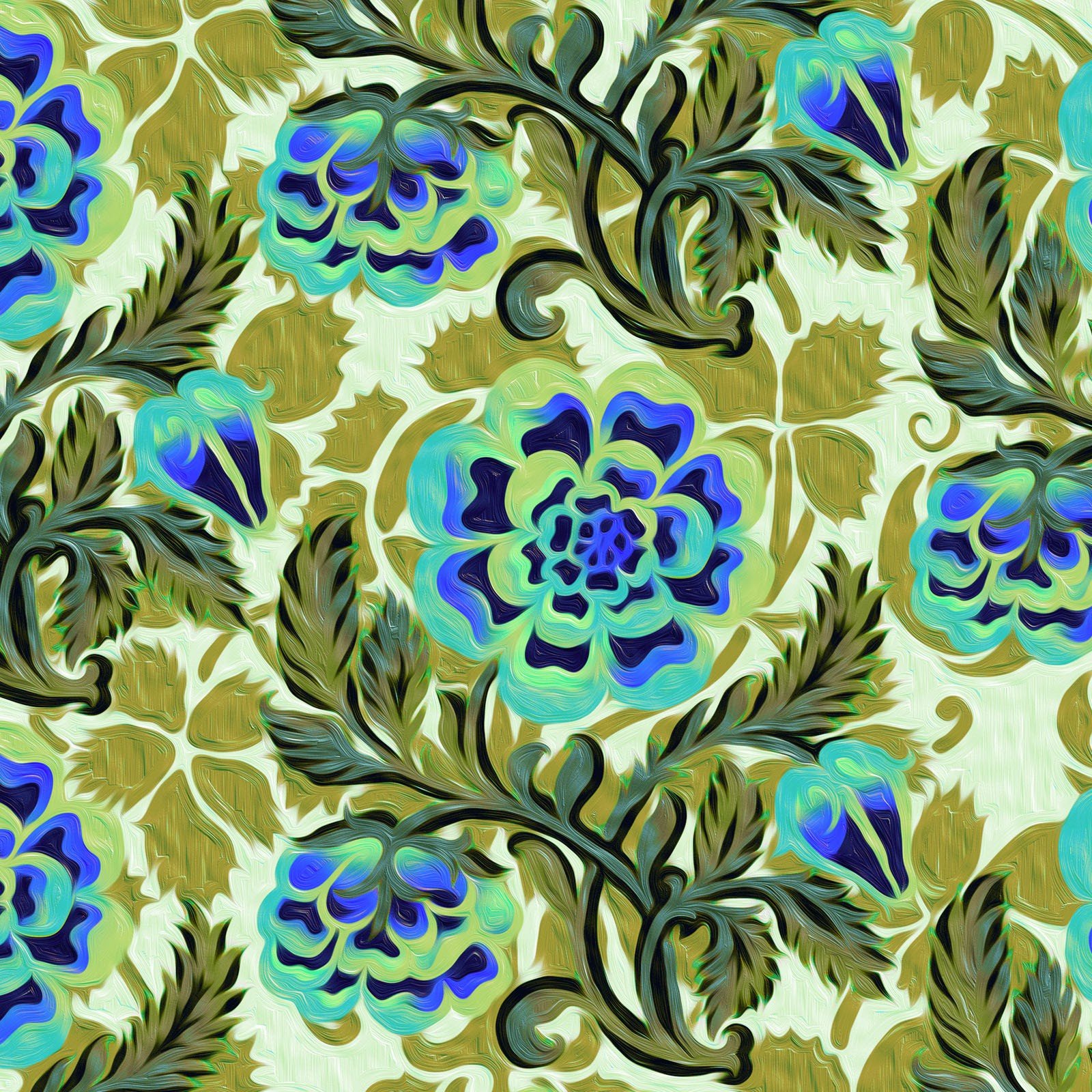 In The Beginning Fabrics Pastiche by Jason Yenter Peony Green