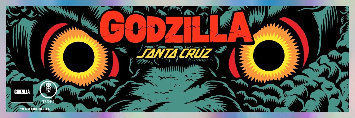 Santa Cruz x Godzilla Banner