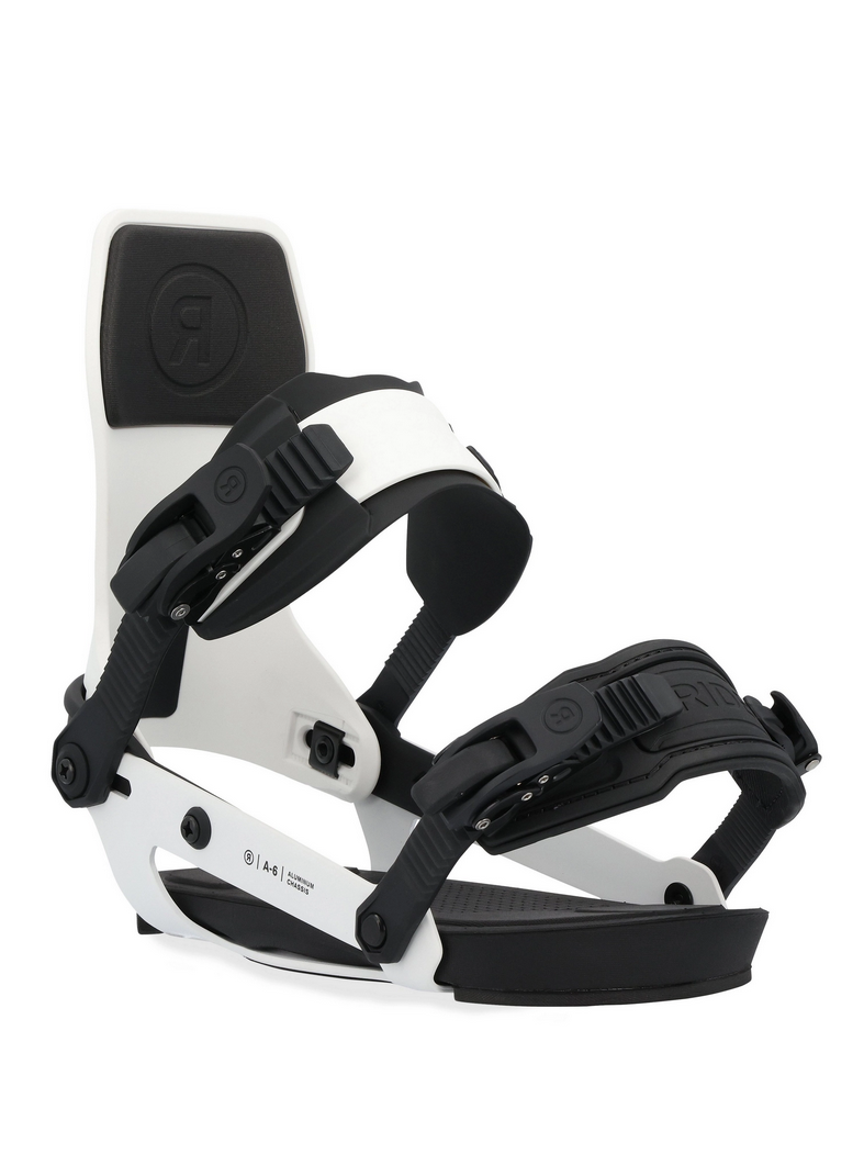 2025 Ride A-6 Snowboard Bindings - White - 196222985116