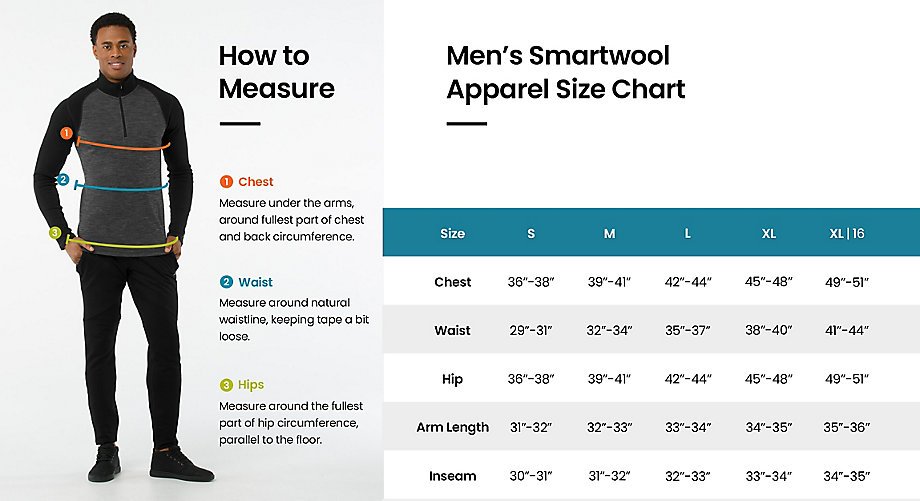 Smartwool Men's Merino 150 Printed Boxer Brief Size Chart