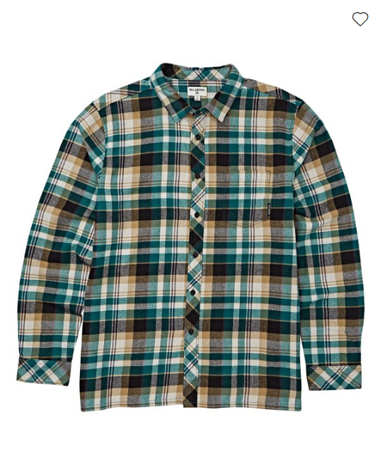 Billabong Mens Coastline Long Sleeve Flannel Shirt Blue Medium