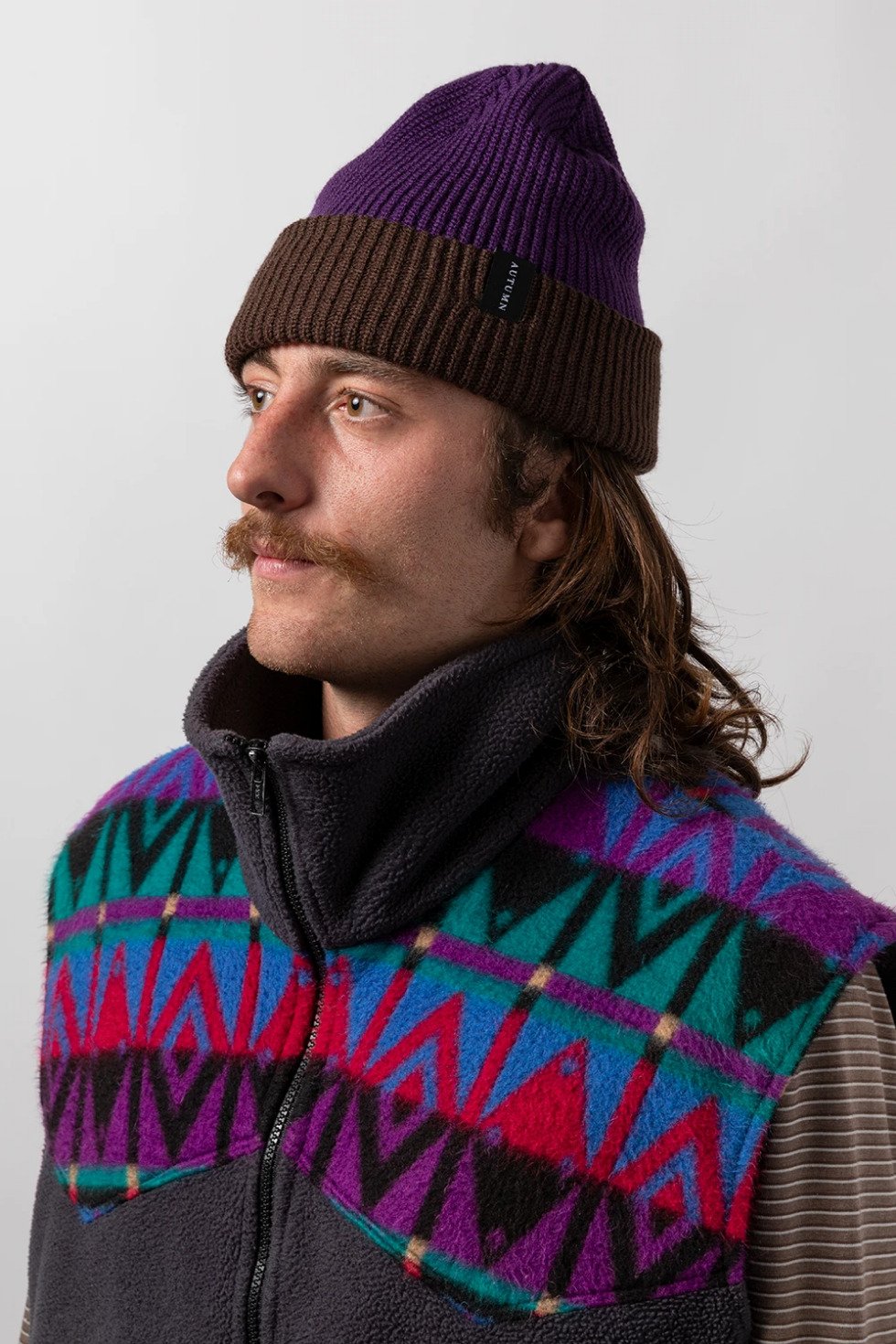 Autumn Select Blocked Beanie - Purple