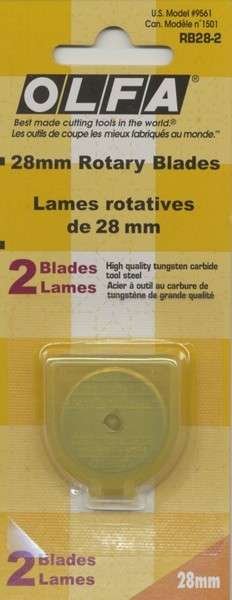 Olfa 28mm Rotary Cutter Blades RB28-2 Tungsten Carbide Tool Steel 9561 2 Pack