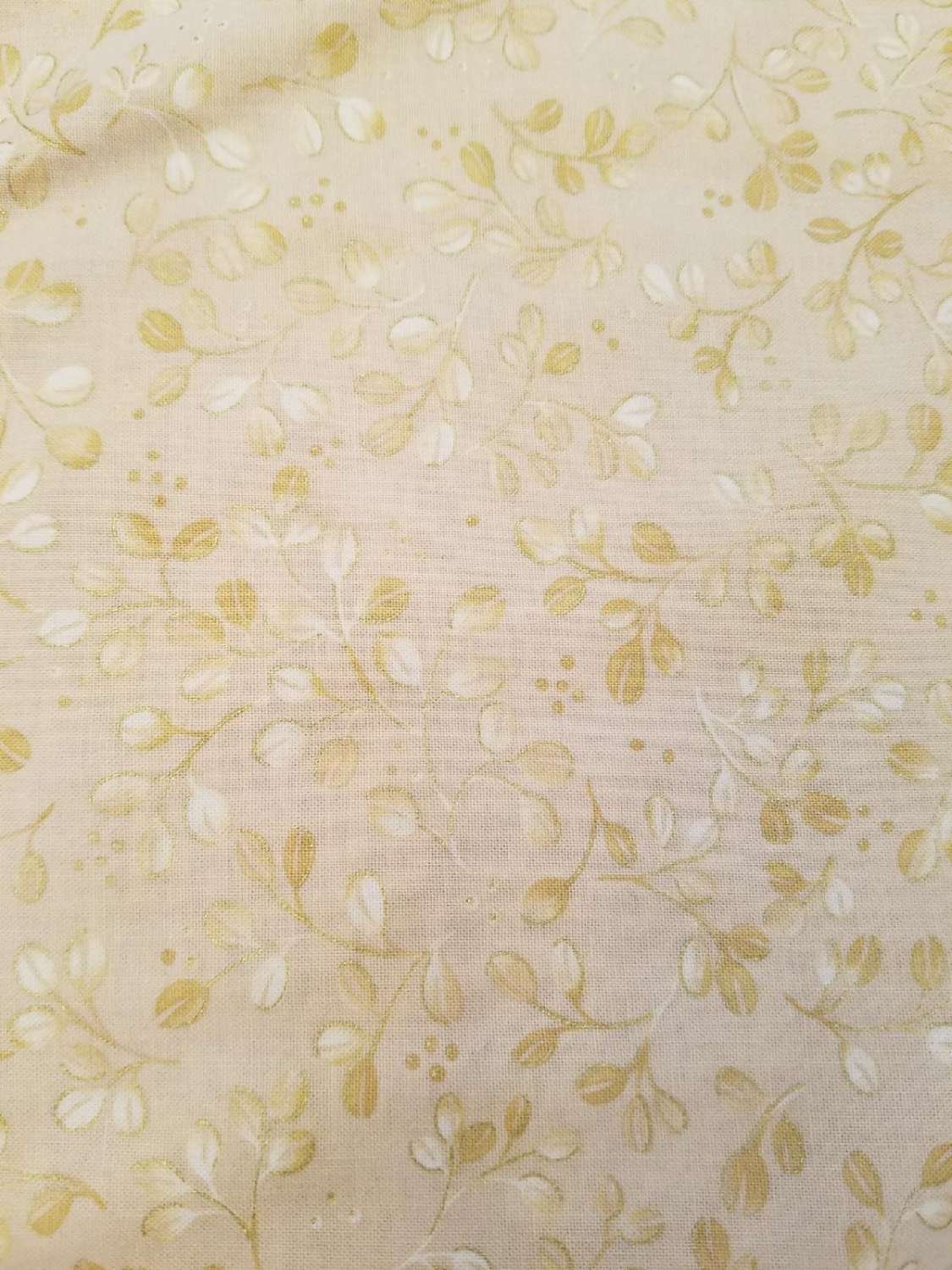 Red Rooster /"Isabella/" Print rose green cream on brown Fabric by Anna Fishkin