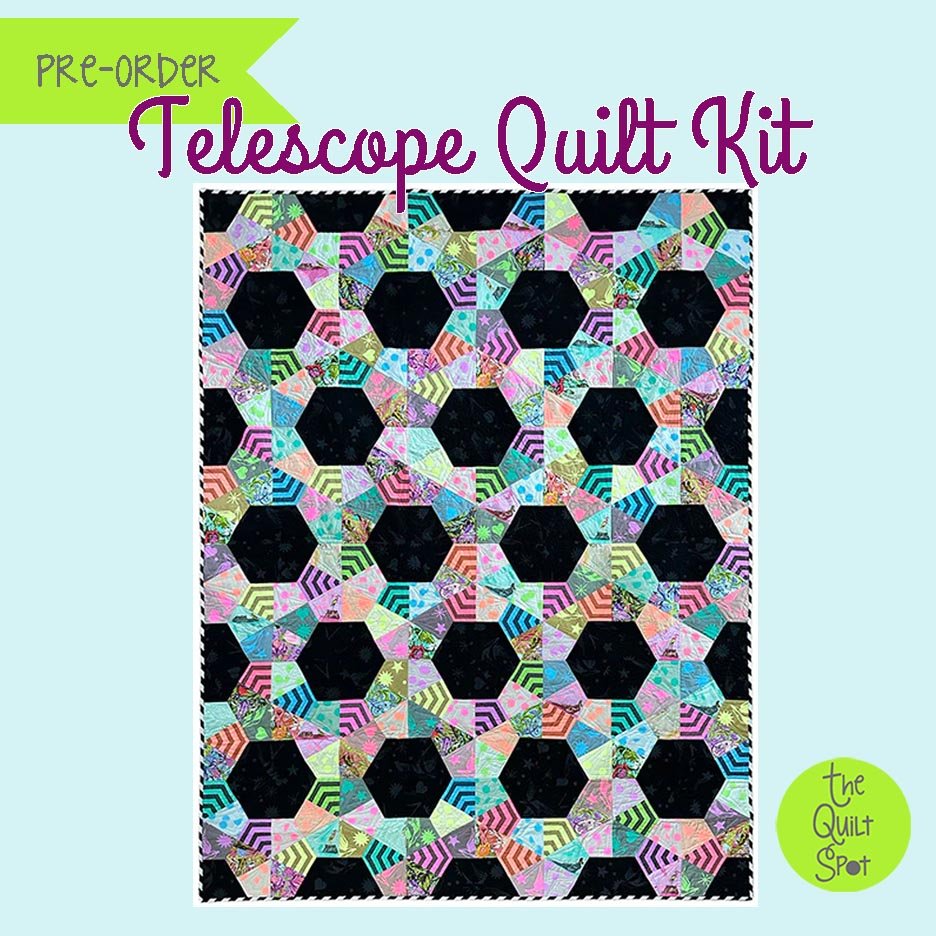 Telescope Quilt Kit designed by Jaybird Quilts featuring Everglow by