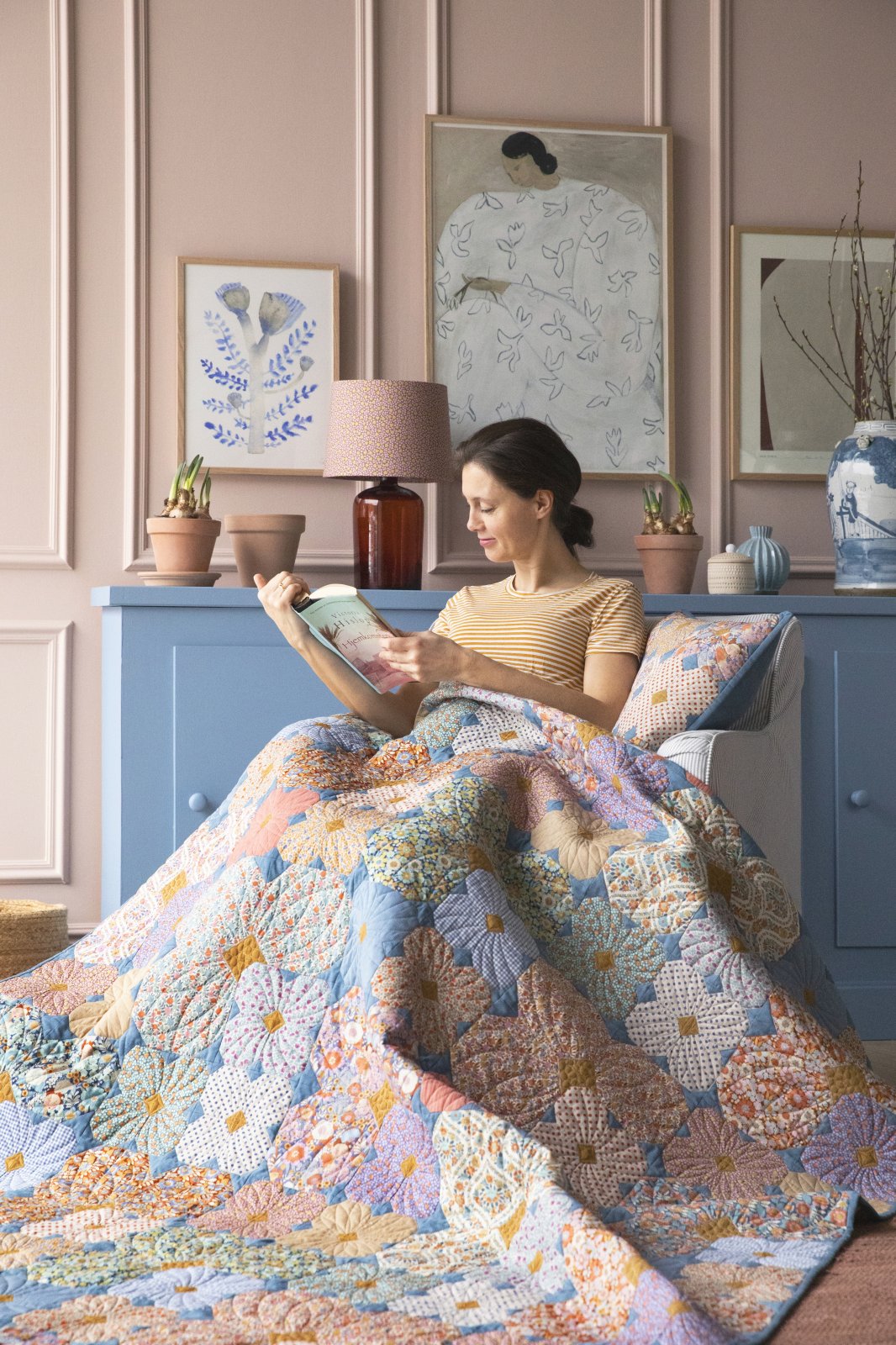 Wallflower in Prussian Quilt Kit by featuring the Wallflower