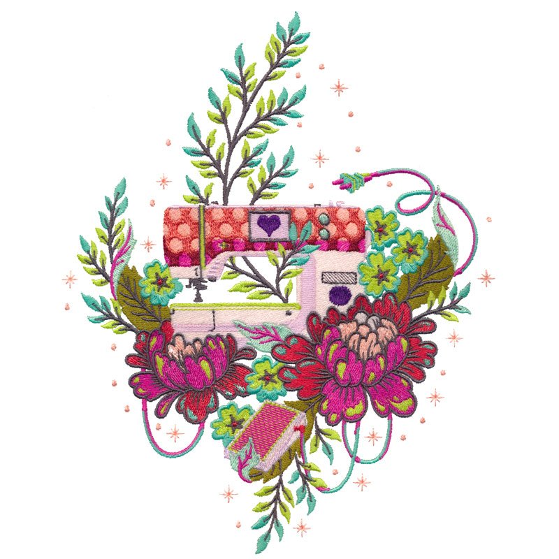 OESD Homemade Machine Embroidery Design CD by Tula Pink