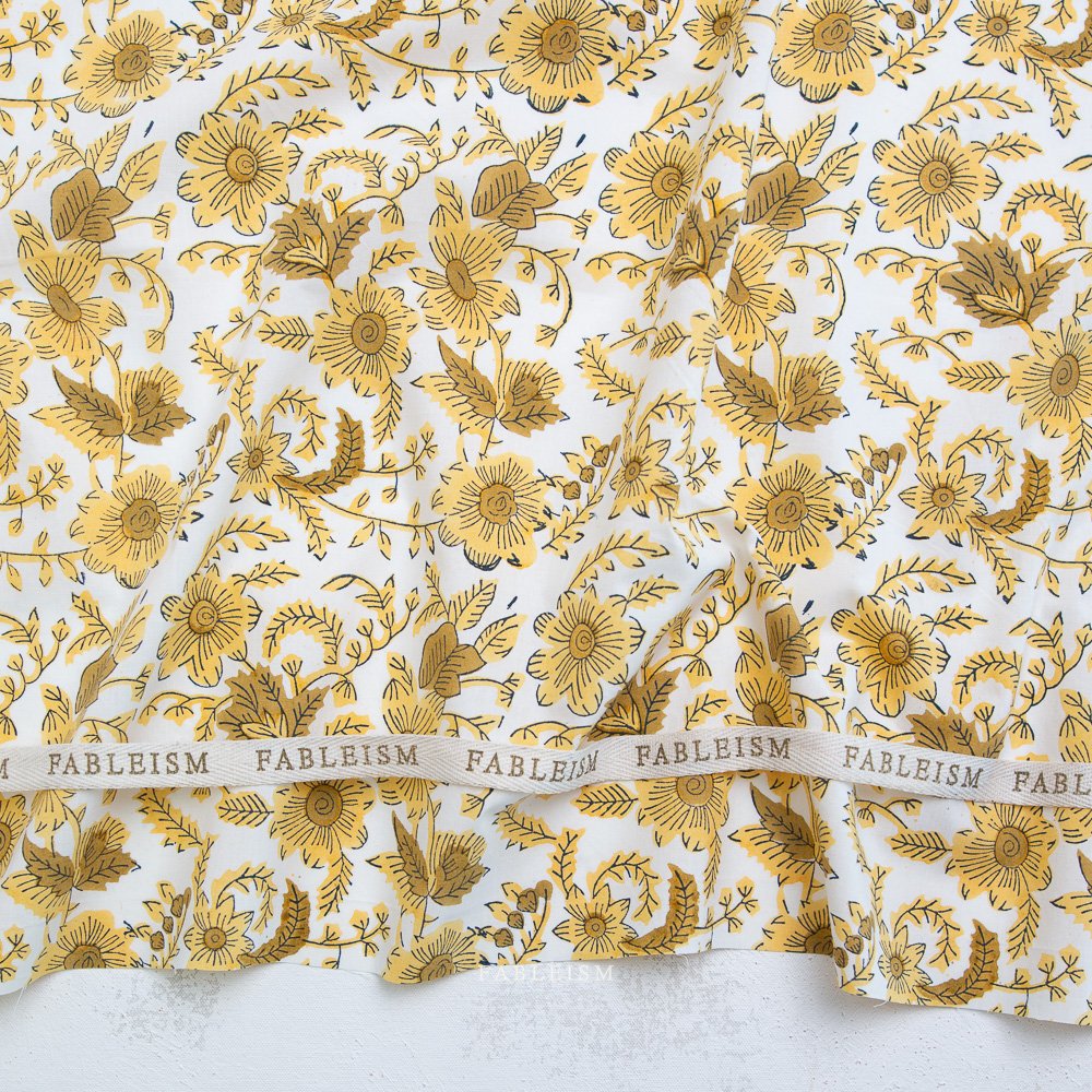 Country Floral in Yellow – Indian Block Prints: Cottage – Fableism – BPCT-08-CTY-YELLOW